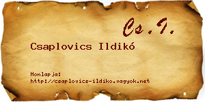 Csaplovics Ildikó névjegykártya