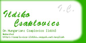 ildiko csaplovics business card
